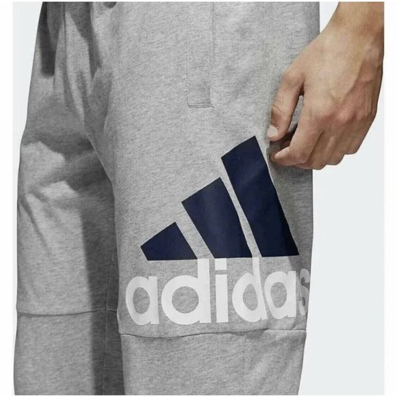 Adidas Track Jogger Pants Men's 3XLT Gray Essential Performance Tapered Logo NWT - Picture 3 of 7